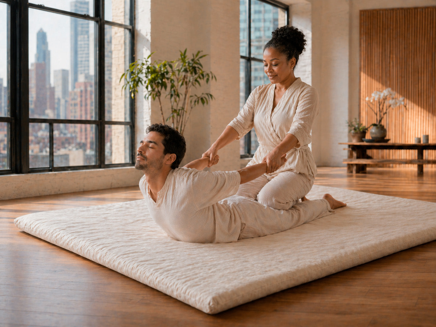 Thai Massage Mat – Professional Quality – Blue Lotus